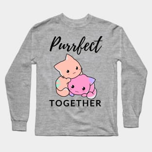 Valentine's Day Design "Purrfect Together" Long Sleeve T-Shirt